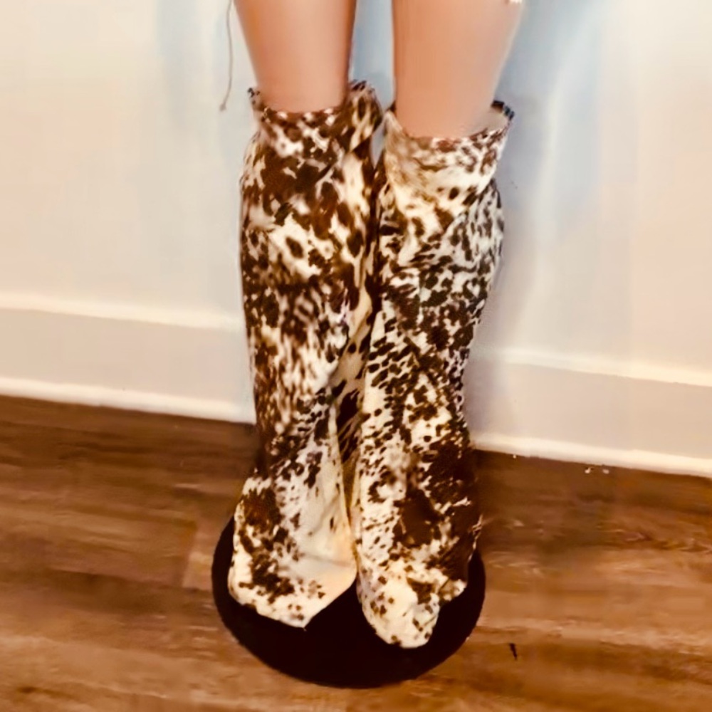 Cow Print Women's Boots